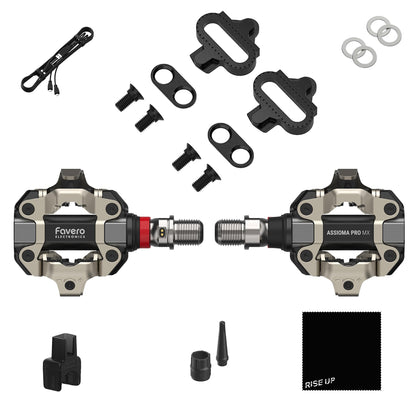 Favero Assioma PRO MX-1 Powermeter-Pedal – einseitige Messung, MTB, Bluetooth & ANT+, für Fahrradcomputer & GPS